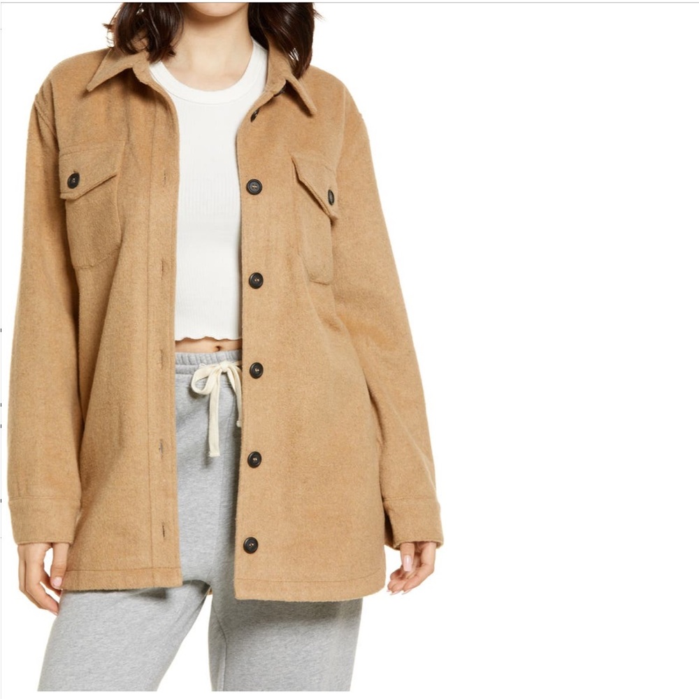Like New Thread and Supply Shirt Jacket, Camel, Size Medium